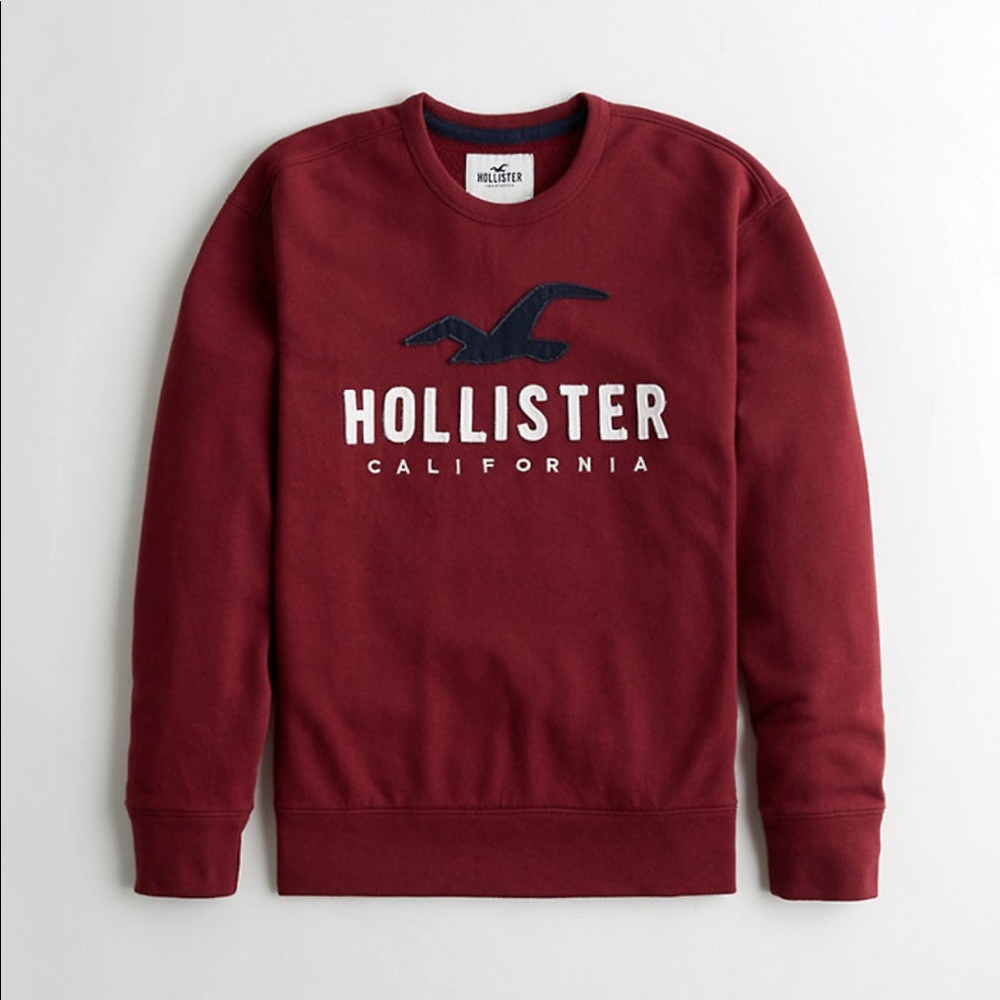 Hollister Applique Logo Crewneck Sweatshirt